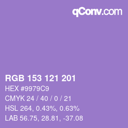 Color code: RGB 153 121 201 | qconv.com