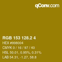 カラーコード: RGB 153 128.2 4 | qconv.com