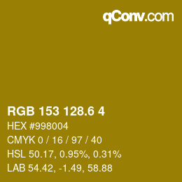 カラーコード: RGB 153 128.6 4 | qconv.com