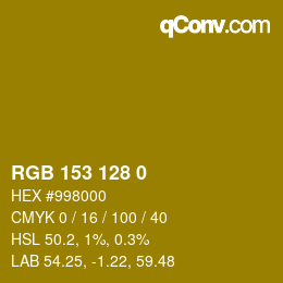 Color code: RGB 153 128 0 | qconv.com