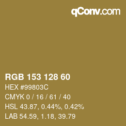 カラーコード: RGB 153 128 60 | qconv.com