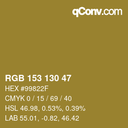 Color code: RGB 153 130 47 | qconv.com