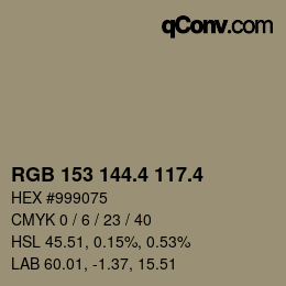 カラーコード: RGB 153 144.4 117.4 | qconv.com