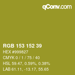 Color code: RGB 153 152 39 | qconv.com