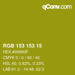 Color code: RGB 153 153 15 | qconv.com