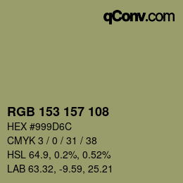 Farbcode: RGB 153 157 108 | qconv.com