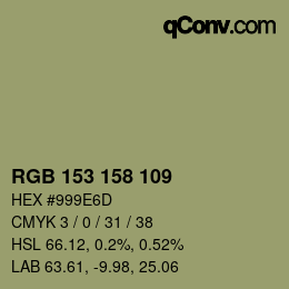 カラーコード: RGB 153 158 109 | qconv.com