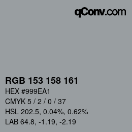 カラーコード: RGB 153 158 161 | qconv.com