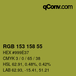 カラーコード: RGB 153 158 55 | qconv.com