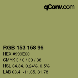 カラーコード: RGB 153 158 96 | qconv.com