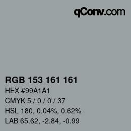 Color code: RGB 153 161 161 | qconv.com