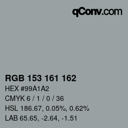 Color code: RGB 153 161 162 | qconv.com
