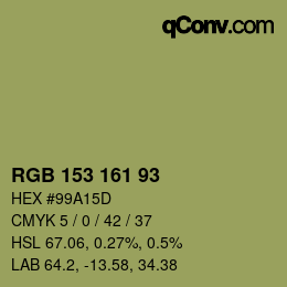 Farbcode: RGB 153 161 93 | qconv.com