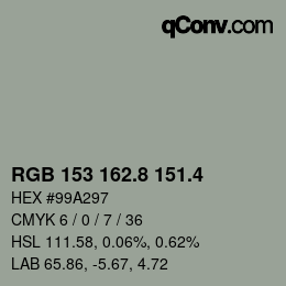 カラーコード: RGB 153 162.8 151.4 | qconv.com