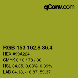 カラーコード: RGB 153 162.8 36.4 | qconv.com