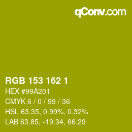 カラーコード: RGB 153 162 1 | qconv.com