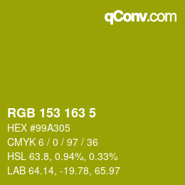 カラーコード: RGB 153 163 5 | qconv.com