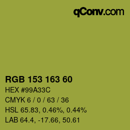 カラーコード: RGB 153 163 60 | qconv.com