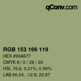 Farbcode: RGB 153 166 119 | qconv.com