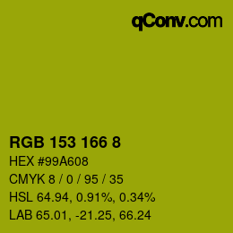 颜色代码: RGB 153 166 8 | qconv.com