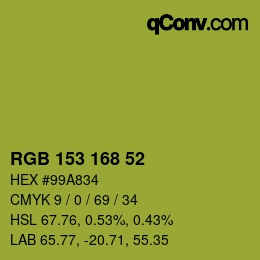 Farbcode: RGB 153 168 52 | qconv.com