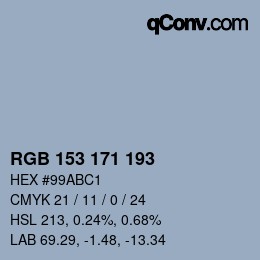 Farbcode: RGB 153 171 193 | qconv.com