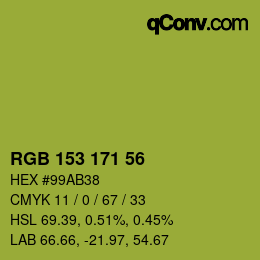 Color code: RGB 153 171 56 | qconv.com