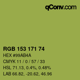 Código de color: RGB 153 171 74 | qconv.com