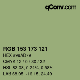 Color code: RGB 153 173 121 | qconv.com