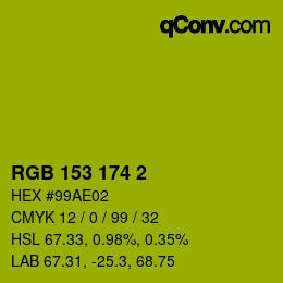 カラーコード: RGB 153 174 2 | qconv.com