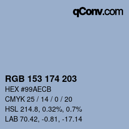 Color code: RGB 153 174 203 | qconv.com