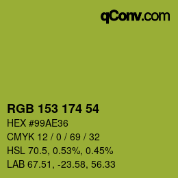 Color code: RGB 153 174 54 | qconv.com