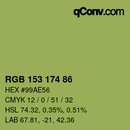 Code couleur: RGB 153 174 86 | qconv.com