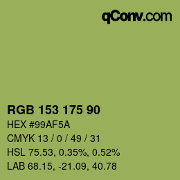 Código de color: RGB 153 175 90 | qconv.com