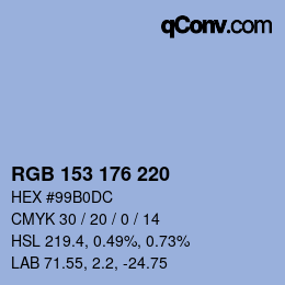 Color code: RGB 153 176 220 | qconv.com