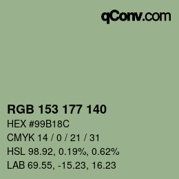 颜色代码: RGB 153 177 140 | qconv.com