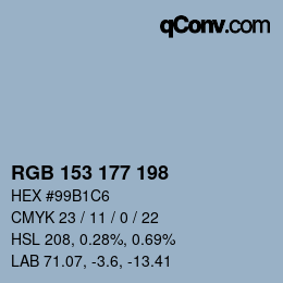 Color code: RGB 153 177 198 | qconv.com