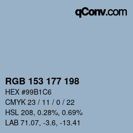 Color code: RGB 153 177 198 | qconv.com