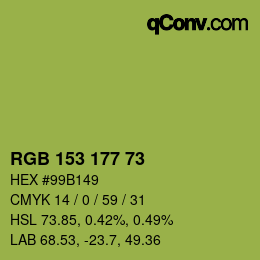 カラーコード: RGB 153 177 73 | qconv.com
