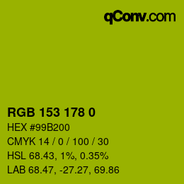 Color code: RGB 153 178 0 | qconv.com