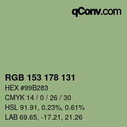 Farbcode: RGB 153 178 131 | qconv.com