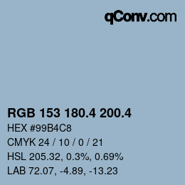 カラーコード: RGB 153 180.4 200.4 | qconv.com