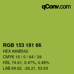 颜色代码: RGB 153 181 66 | qconv.com