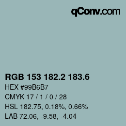カラーコード: RGB 153 182.2 183.6 | qconv.com