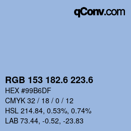 カラーコード: RGB 153 182.6 223.6 | qconv.com
