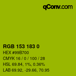 Color code: RGB 153 183 0 | qconv.com