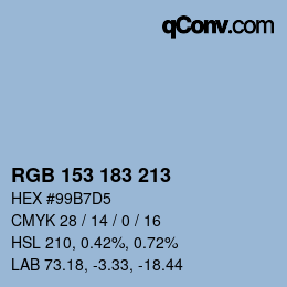 Color code: RGB 153 183 213 | qconv.com