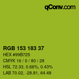Código de color: RGB 153 183 37 | qconv.com
