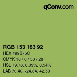 カラーコード: RGB 153 183 92 | qconv.com