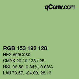 カラーコード: RGB 153 192 128 | qconv.com